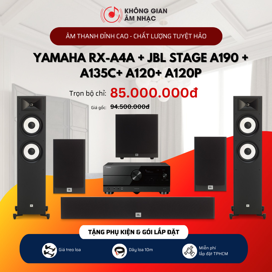 COMBO NGHE NHẠC KGAN4: YAMAHA RX-A4A + JBL STAGE A190 + JBL STAGE A135C +JBL STAGE A120 + JBL STAGE A120P